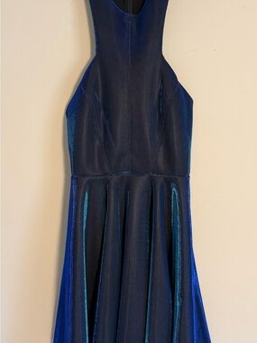 silence + noise Shimmery Navy Blue Halter-Style Party Dress